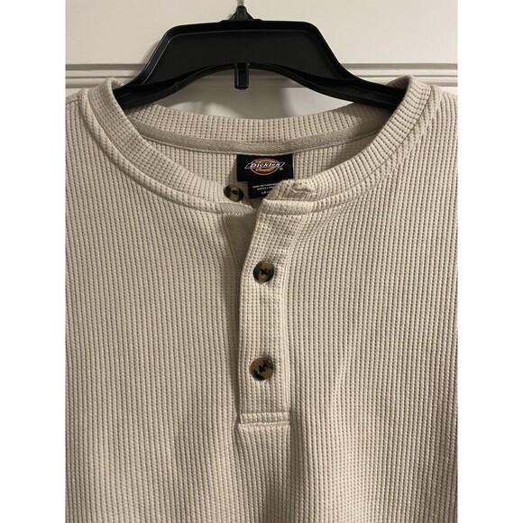 Dickies Henley Long Sleeve Thermal In Oatmeal Color Size L - Picture 7 of 8